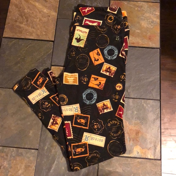 LuLaRoe Pants - LuLaroe never worn postage stamp /travel leggings